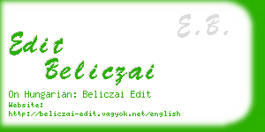 edit beliczai business card